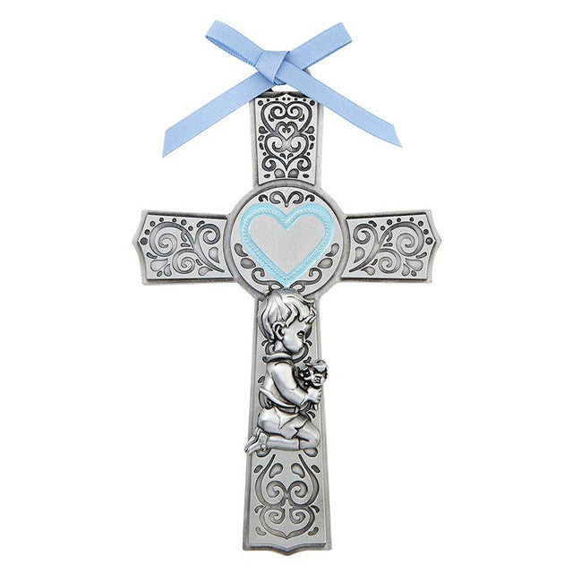 Praying Boy Blue Cross