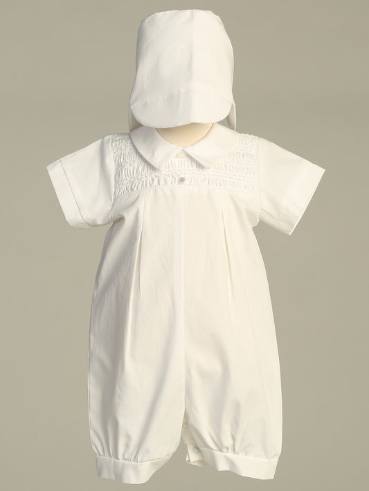 Boys Cotton Romper with Smocking