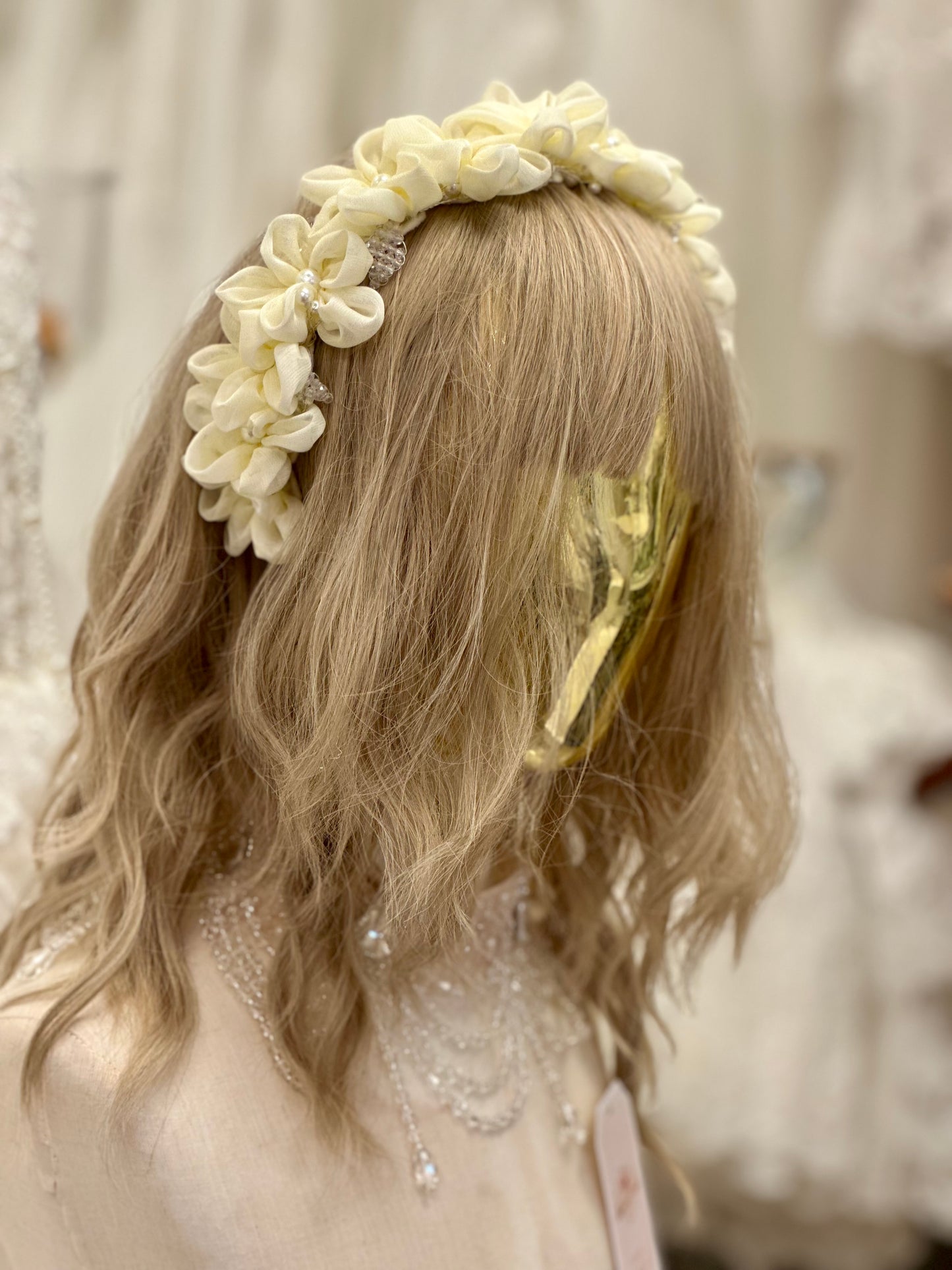 The Mila Flowers with Pearls & Crystals Headband