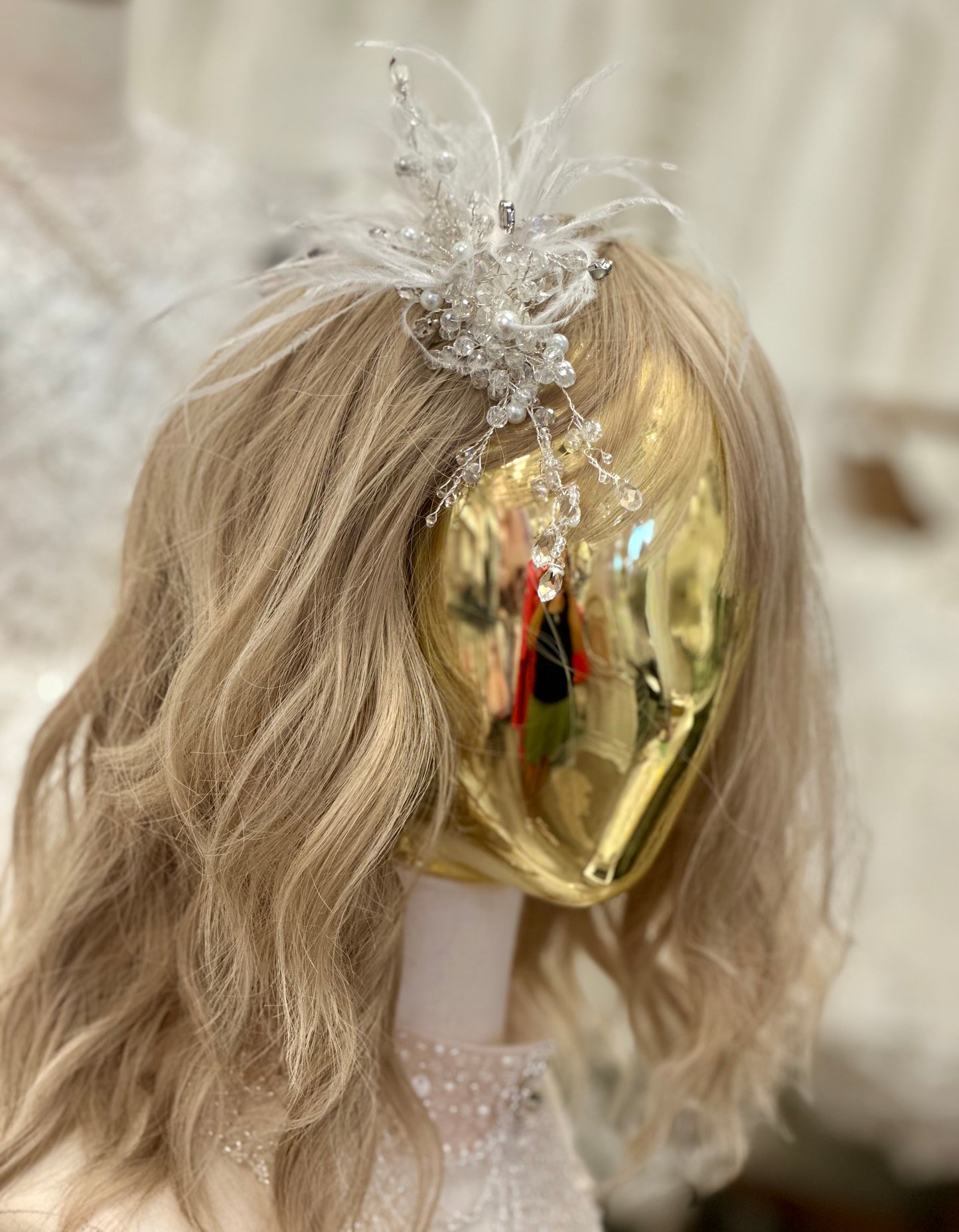 AB Crystal Feather Hair Clip