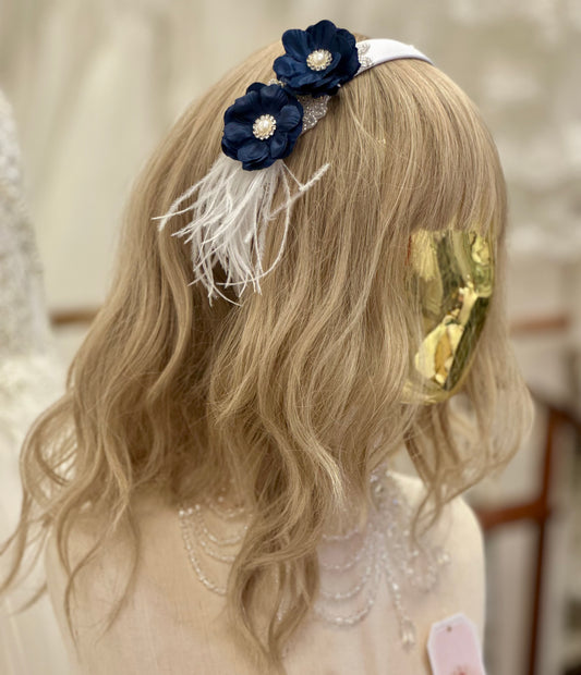 Girls Headband w/ Flowers/Feathers