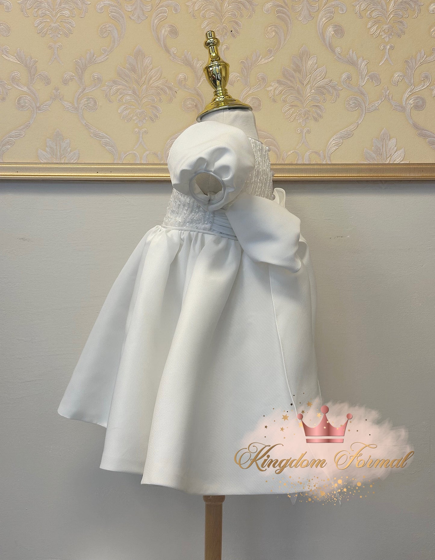 Infant Baptism Dress, Bonnet, Headband & Shoes