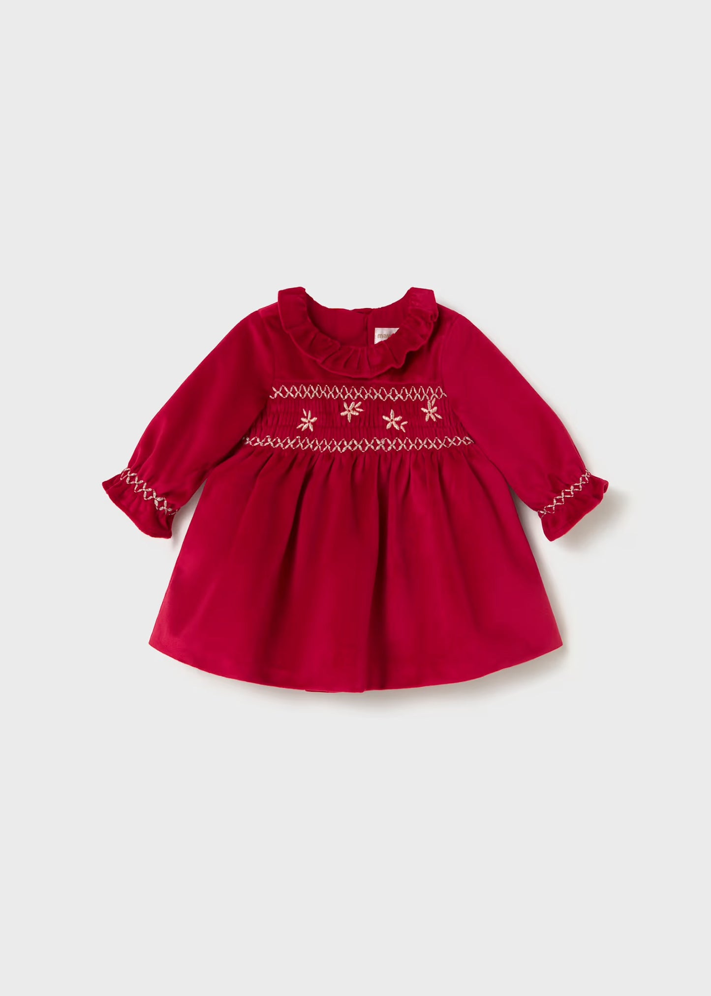 Mayoral Baby Velvet Dress with Smocking