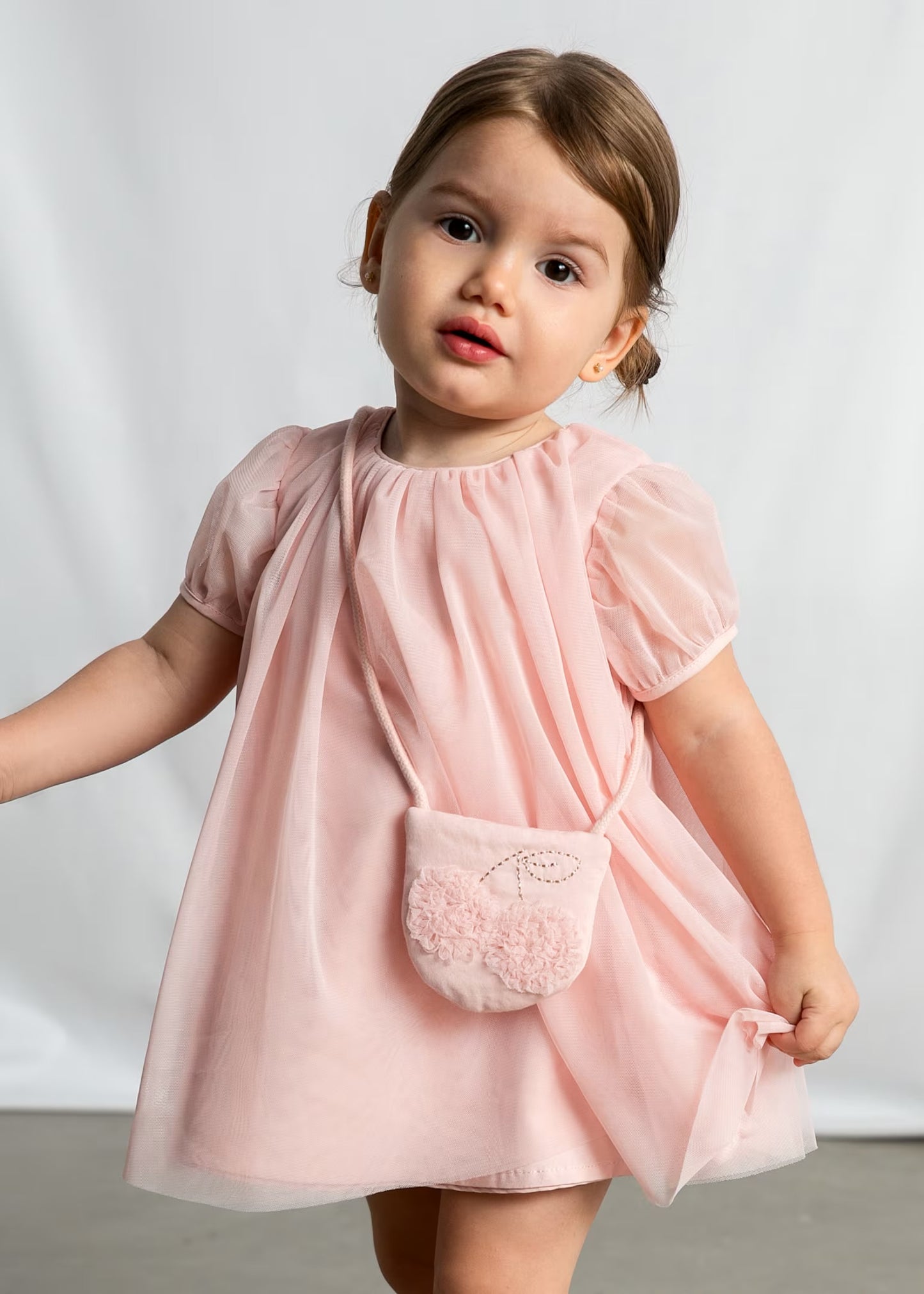 Mayoral Baby Tulle Dress with Crossbody bag