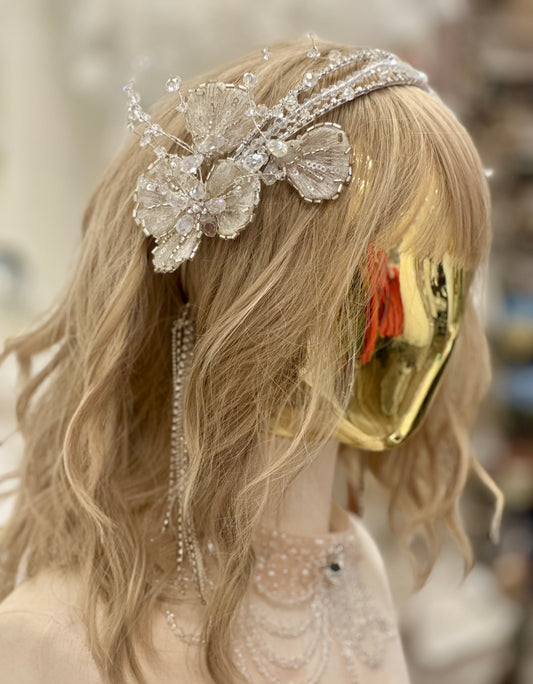 Beaded Crystal Floral Headpiece