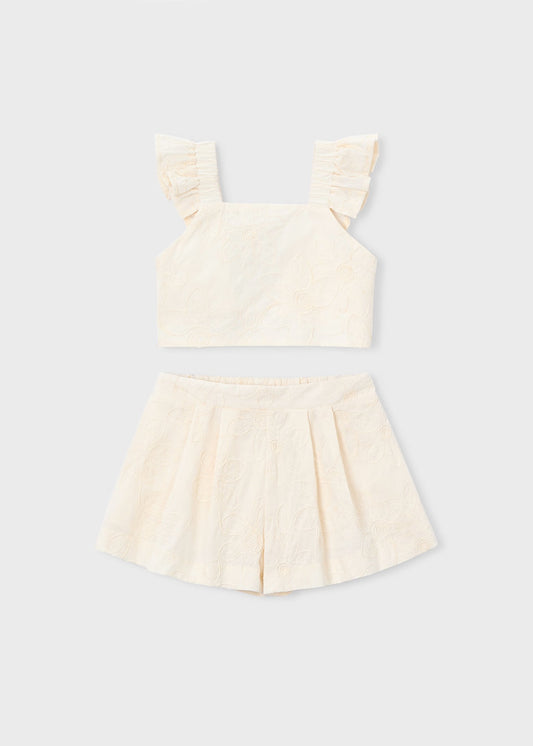 Mayoral Girl Shorts and Ruffled Top Set