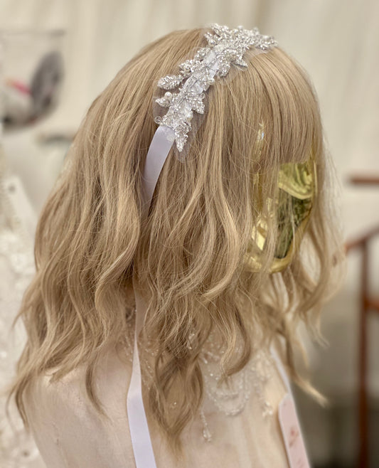 Girls Pearl Appliqué Headband