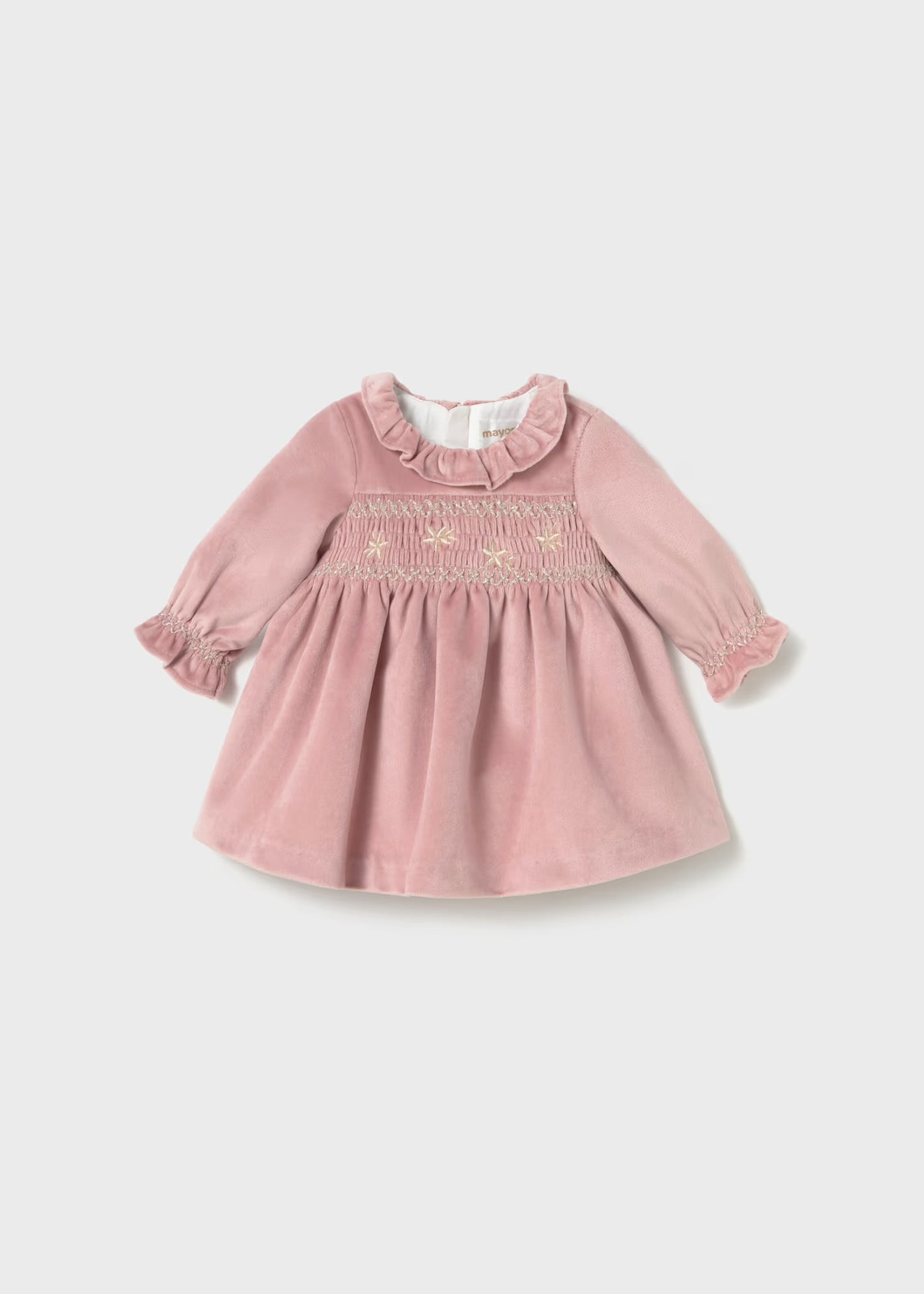 Mayoral Baby Velvet Dress with Smocking