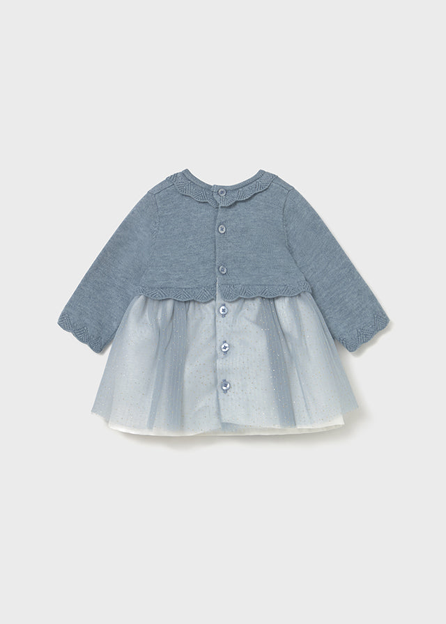 Mayoral Newborn Girl Tulle and Knit Dress