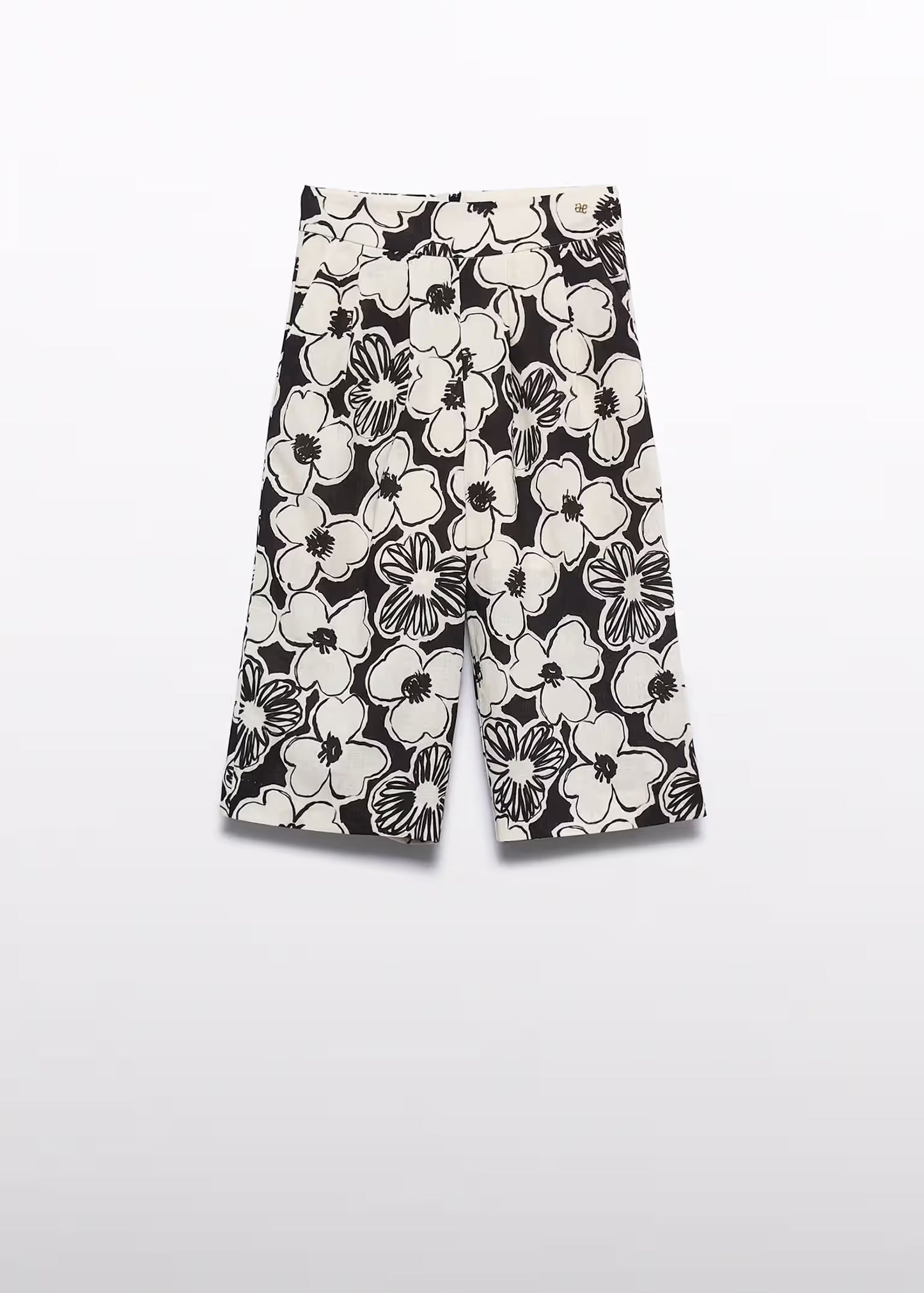 Abel & Lula Girl Floral Crochet Knit Top/Printed Culotte Pants