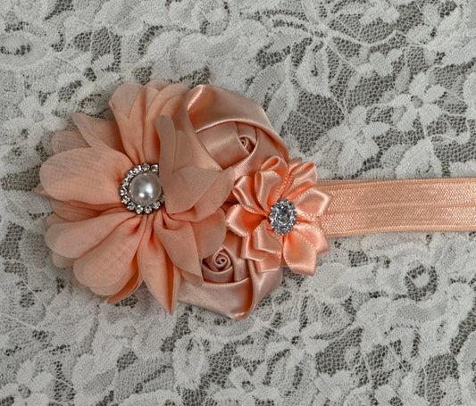 Blush Headband with Flowers