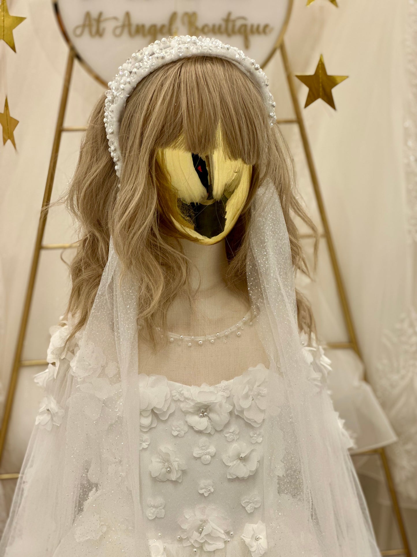 AB Beaded Sparkle Tulle Headband