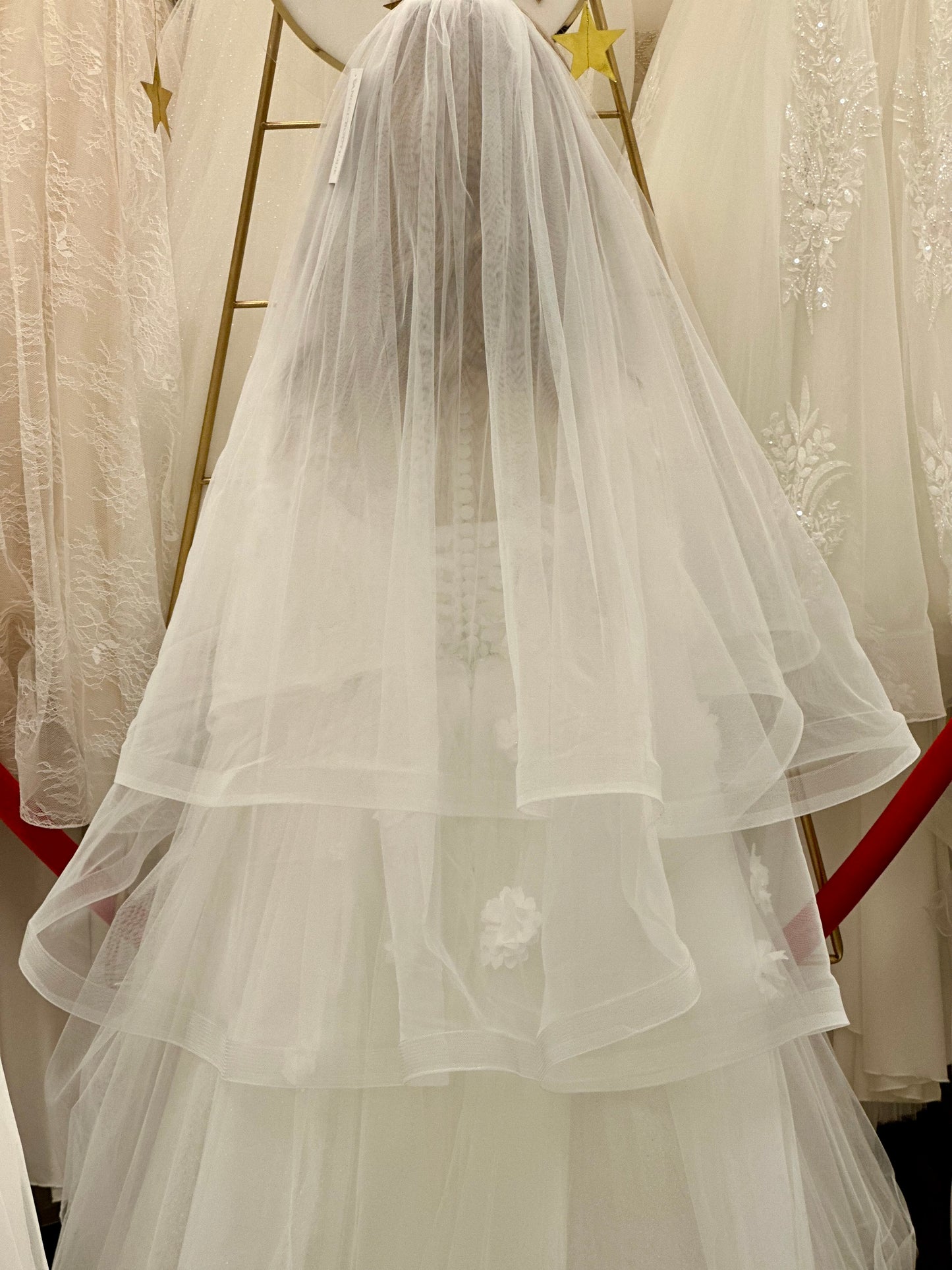 34" Veil with Horsehair Trim