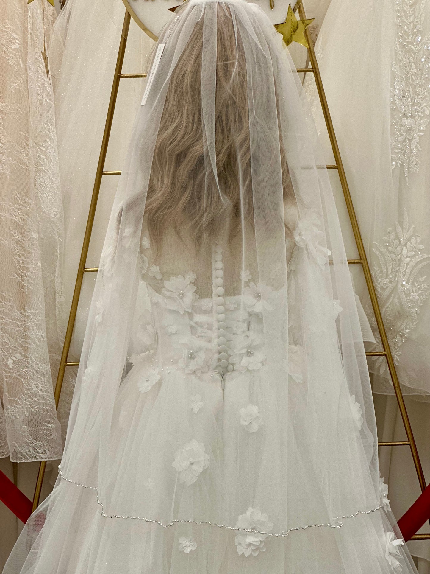 29" Veil with Beaded Trim