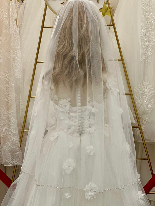 29" Veil with Beaded Trim