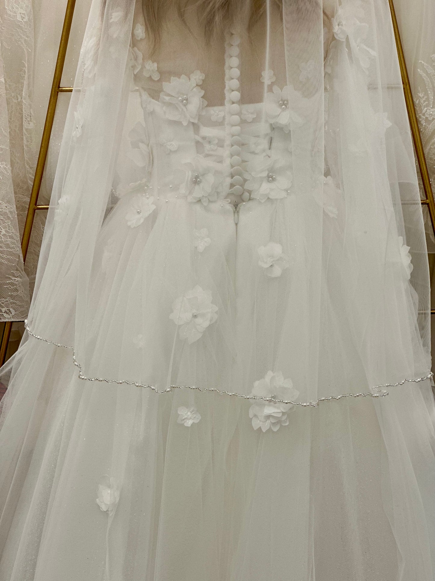 29" Veil with Beaded Trim