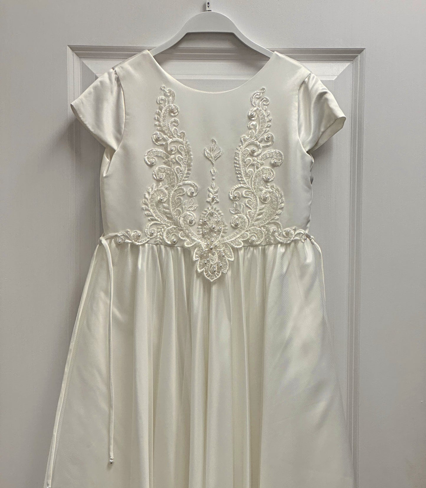 Girls Satin Dress with Embroidery