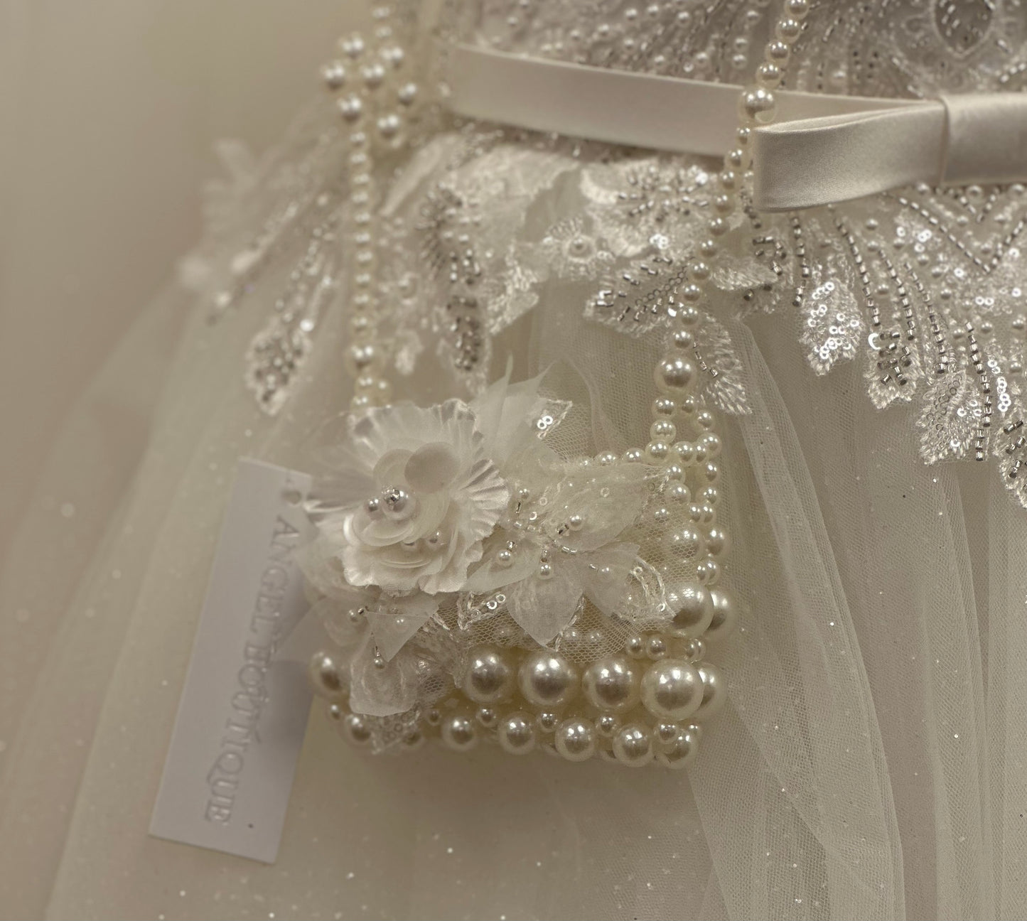 Beaded Square Pearl Bag