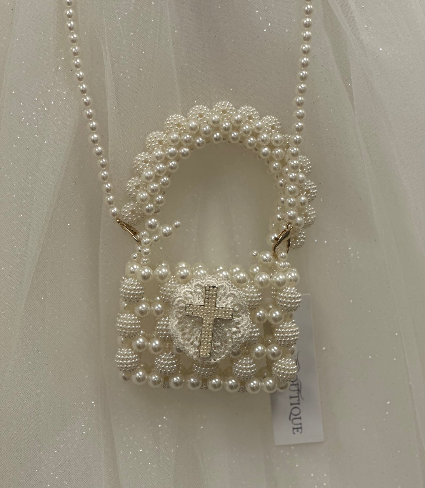 Beaded Purse with Cross