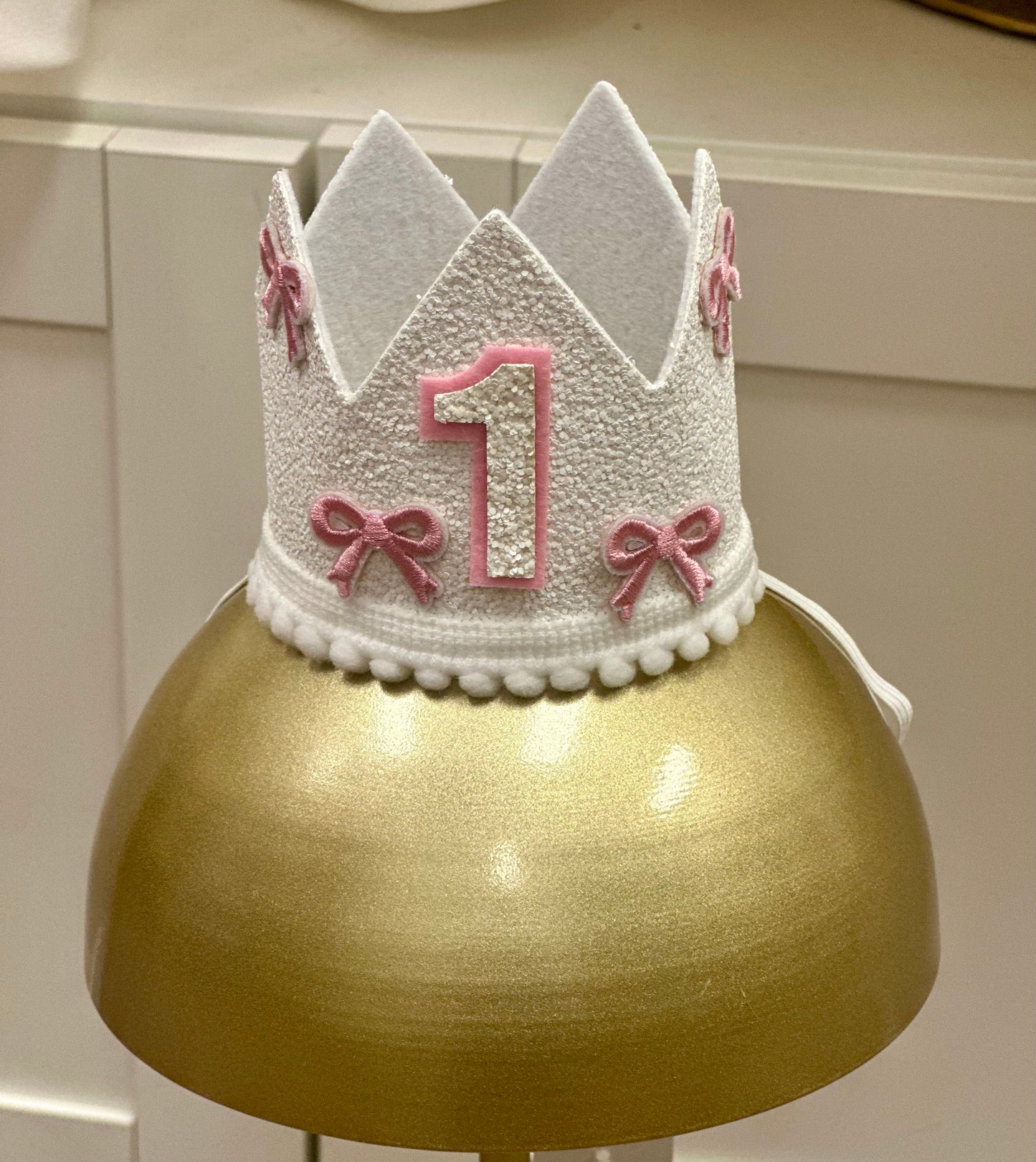 Pink Bow 1st Birthday Hat