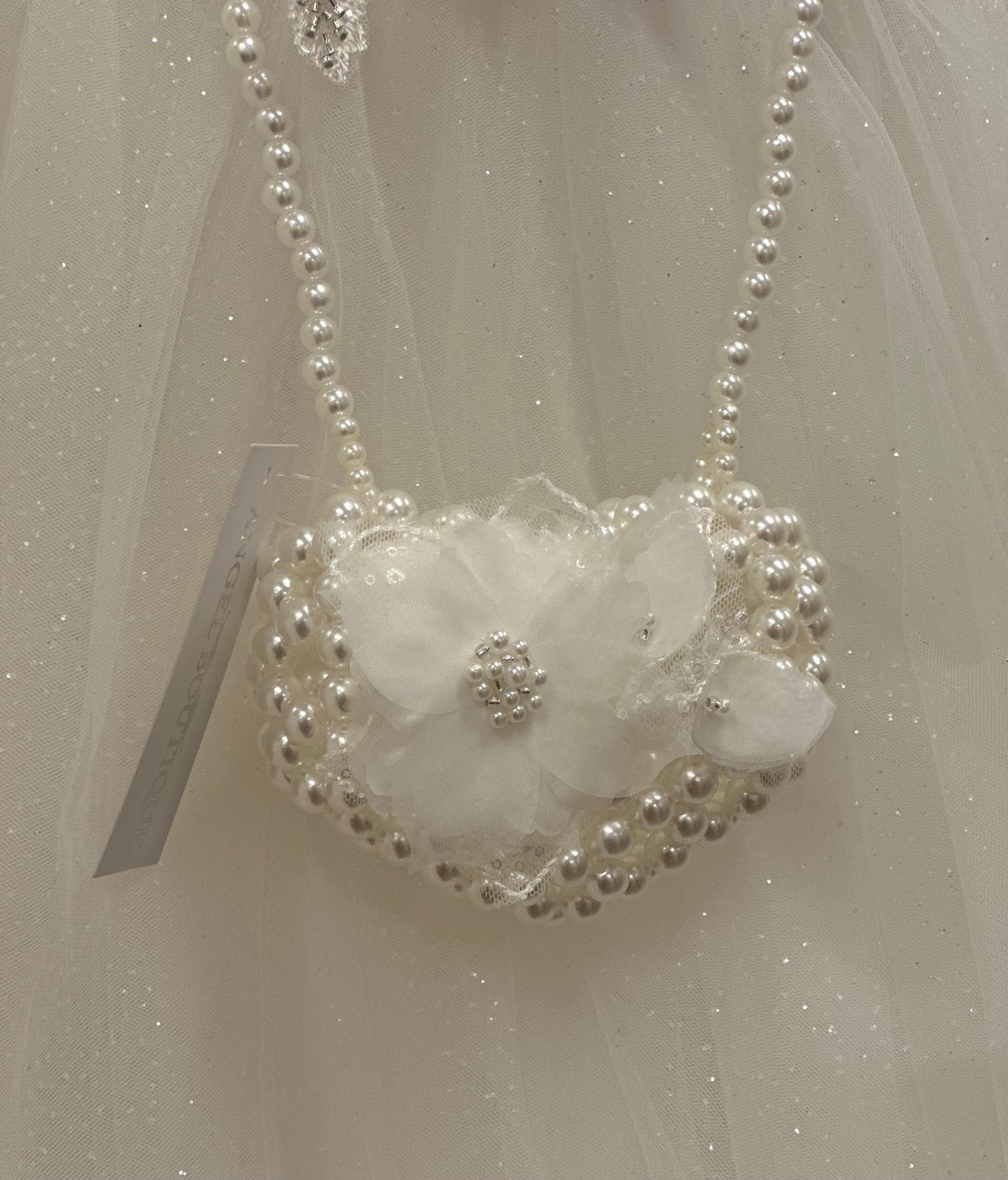 Beaded Heart Pearl Bag