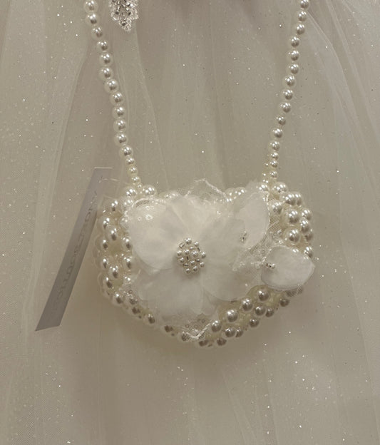 Beaded Heart Pearl Bag
