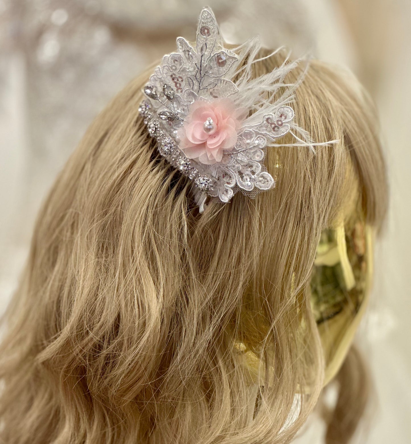 Girls Rhinestone Floral Comb