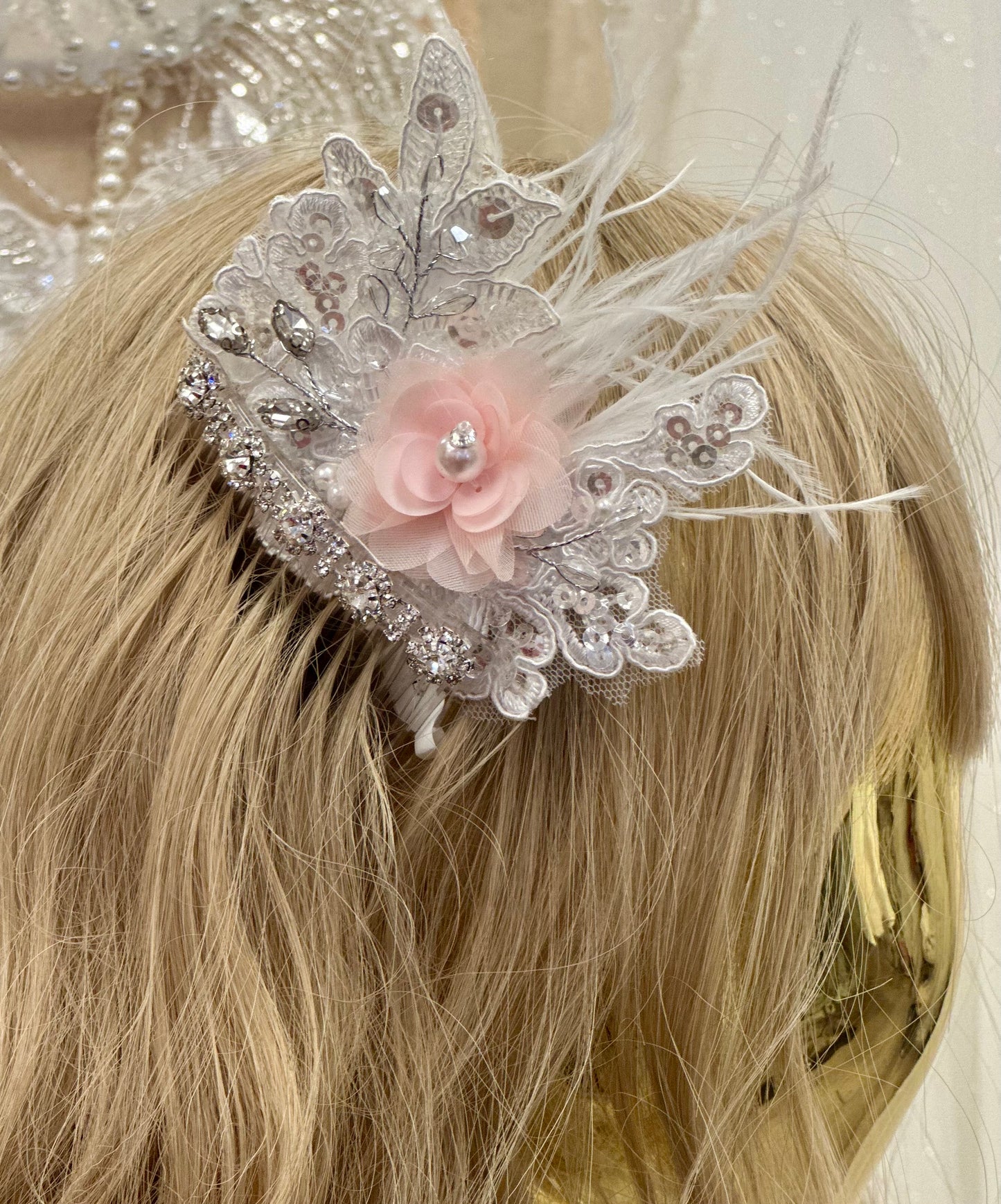 Girls Rhinestone Floral Comb