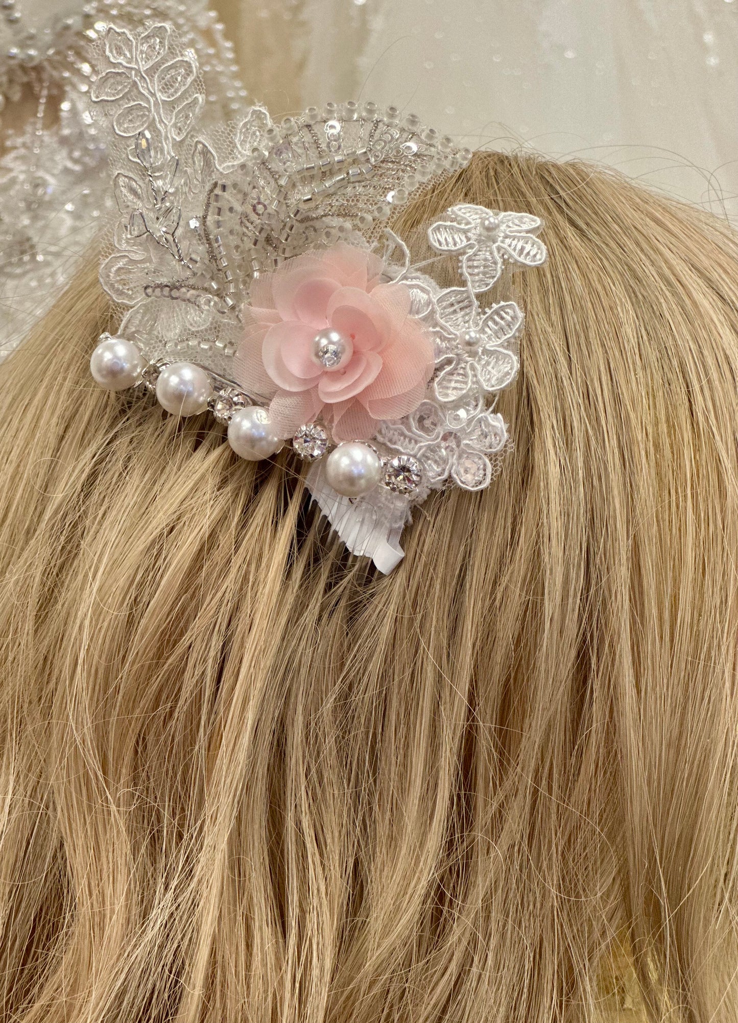 Girls Rhinestone Floral Comb