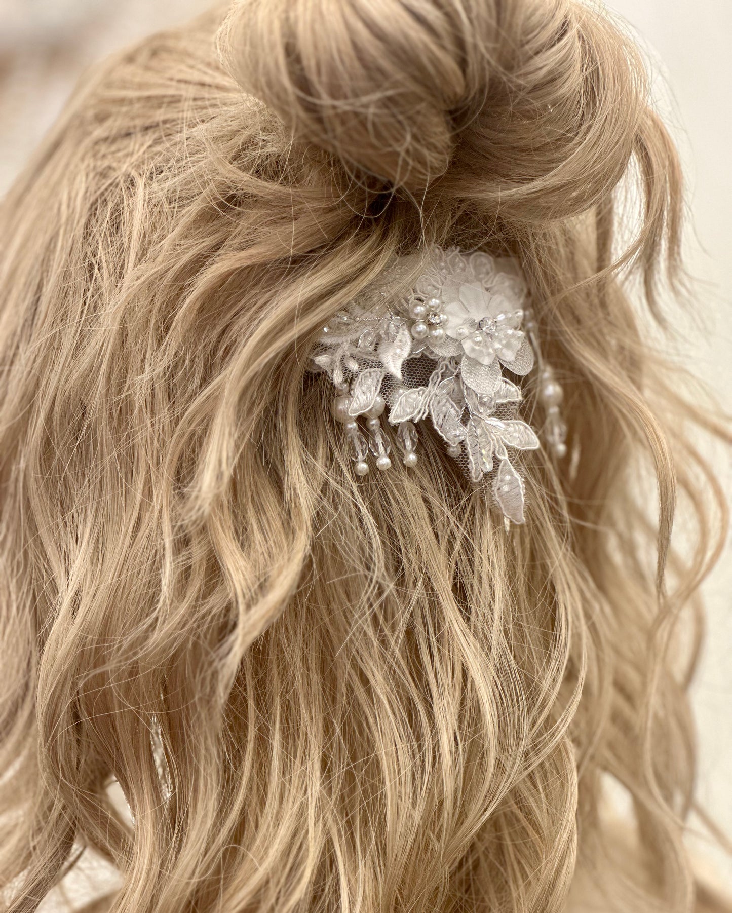 Girls Rhinestone Floral Under Bun Comb