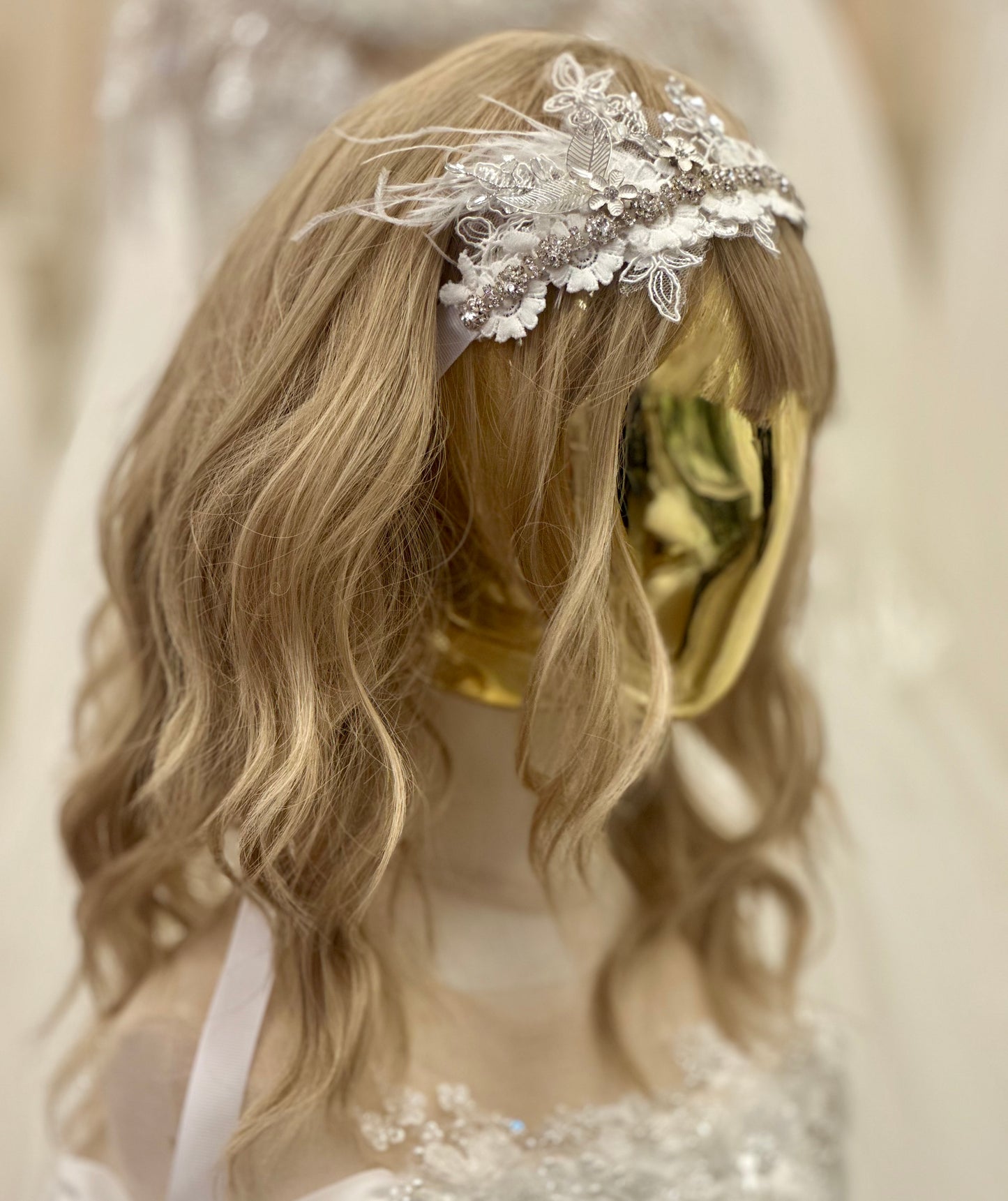 Girl Rhinestone Lace Headpiece