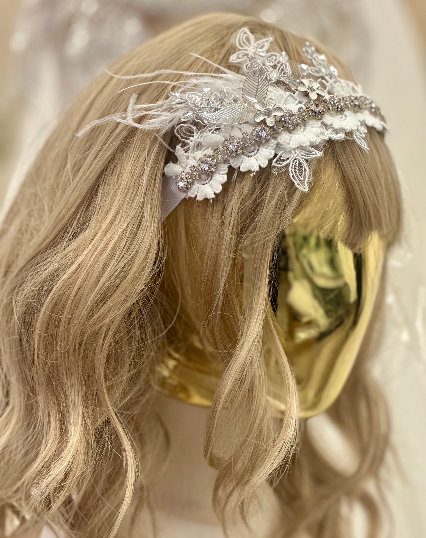 Girl Rhinestone Lace Headpiece