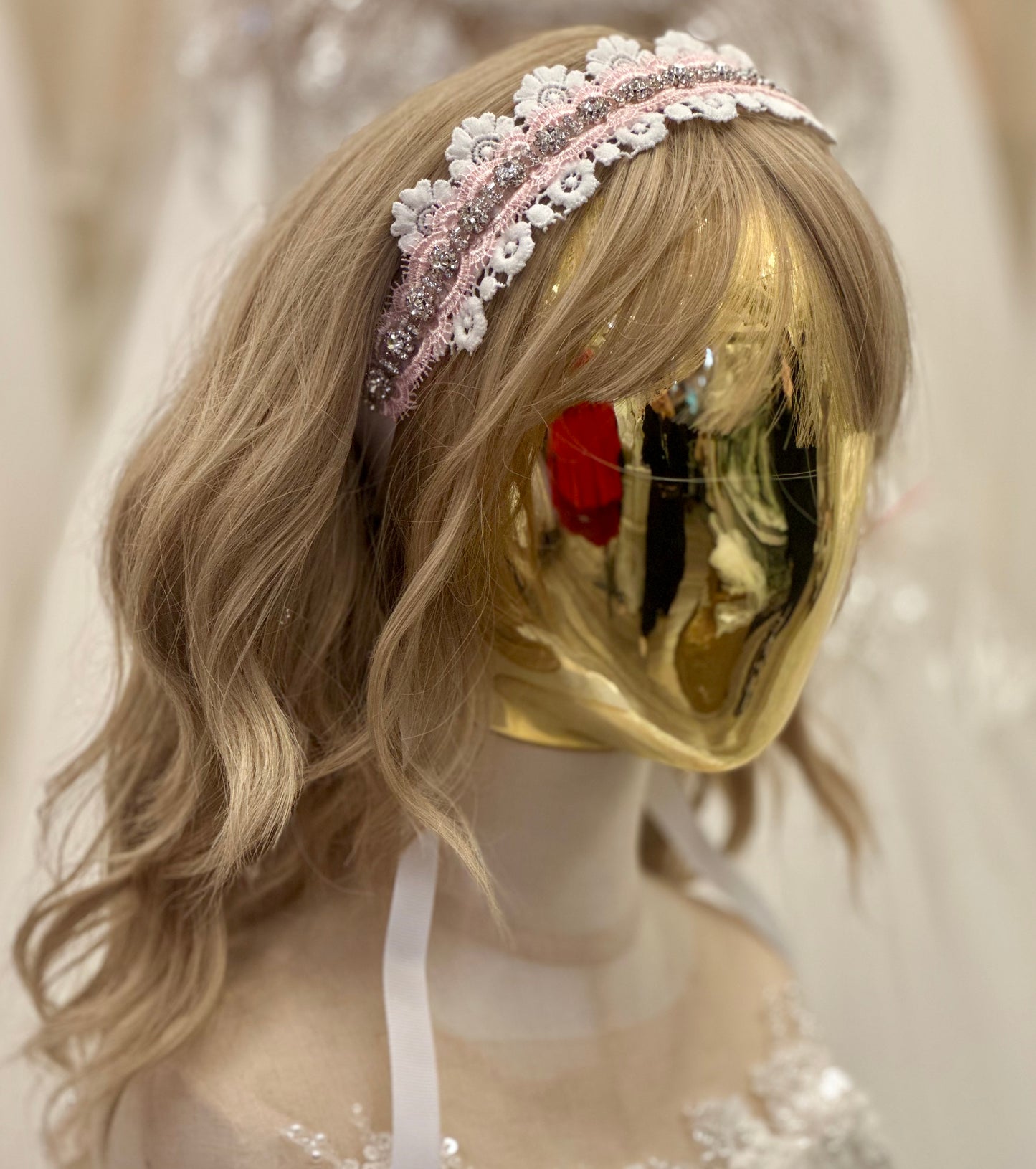 Girl Rhinestone Lace Headpiece