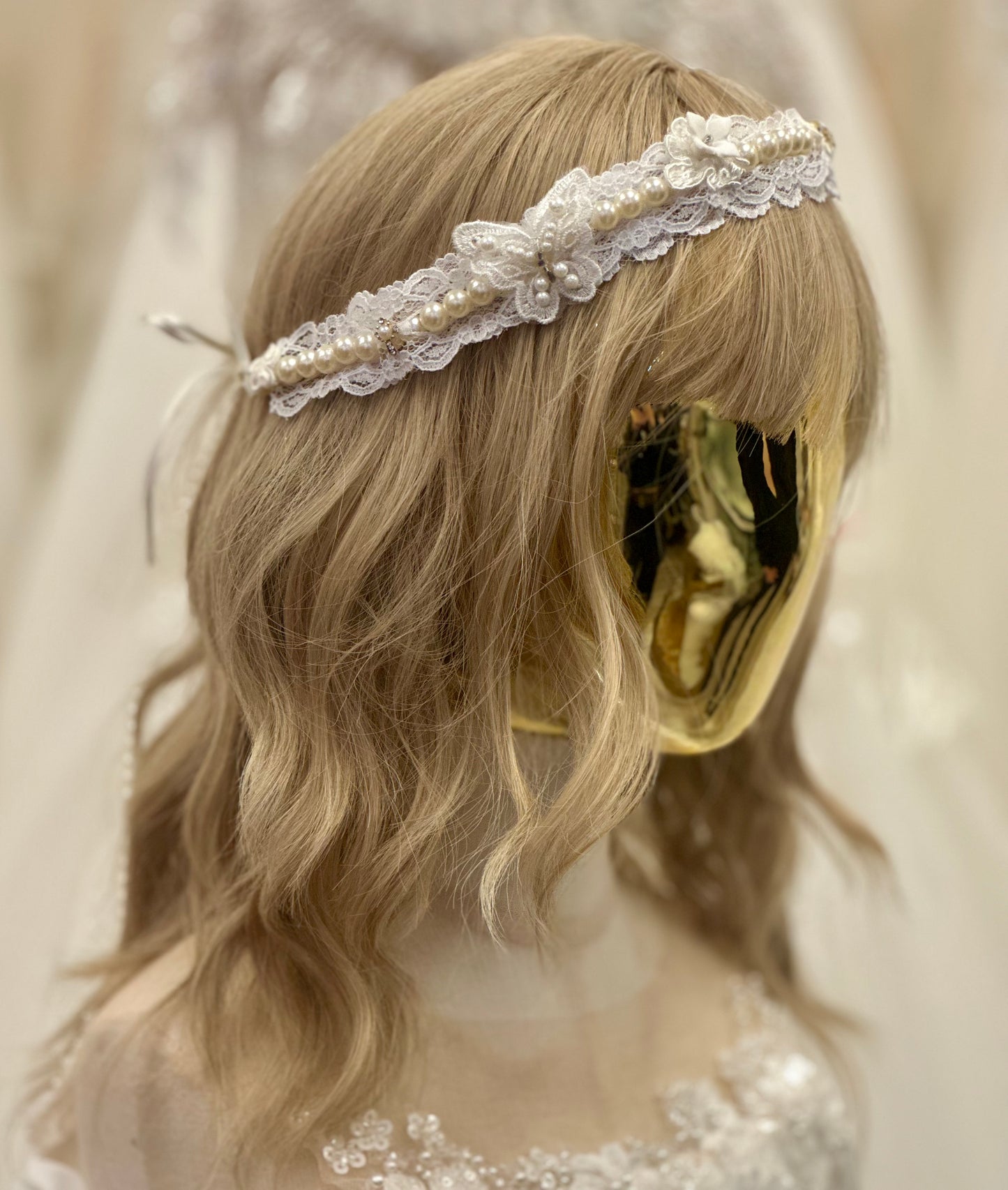 Girl Pearl Lace Headpiece