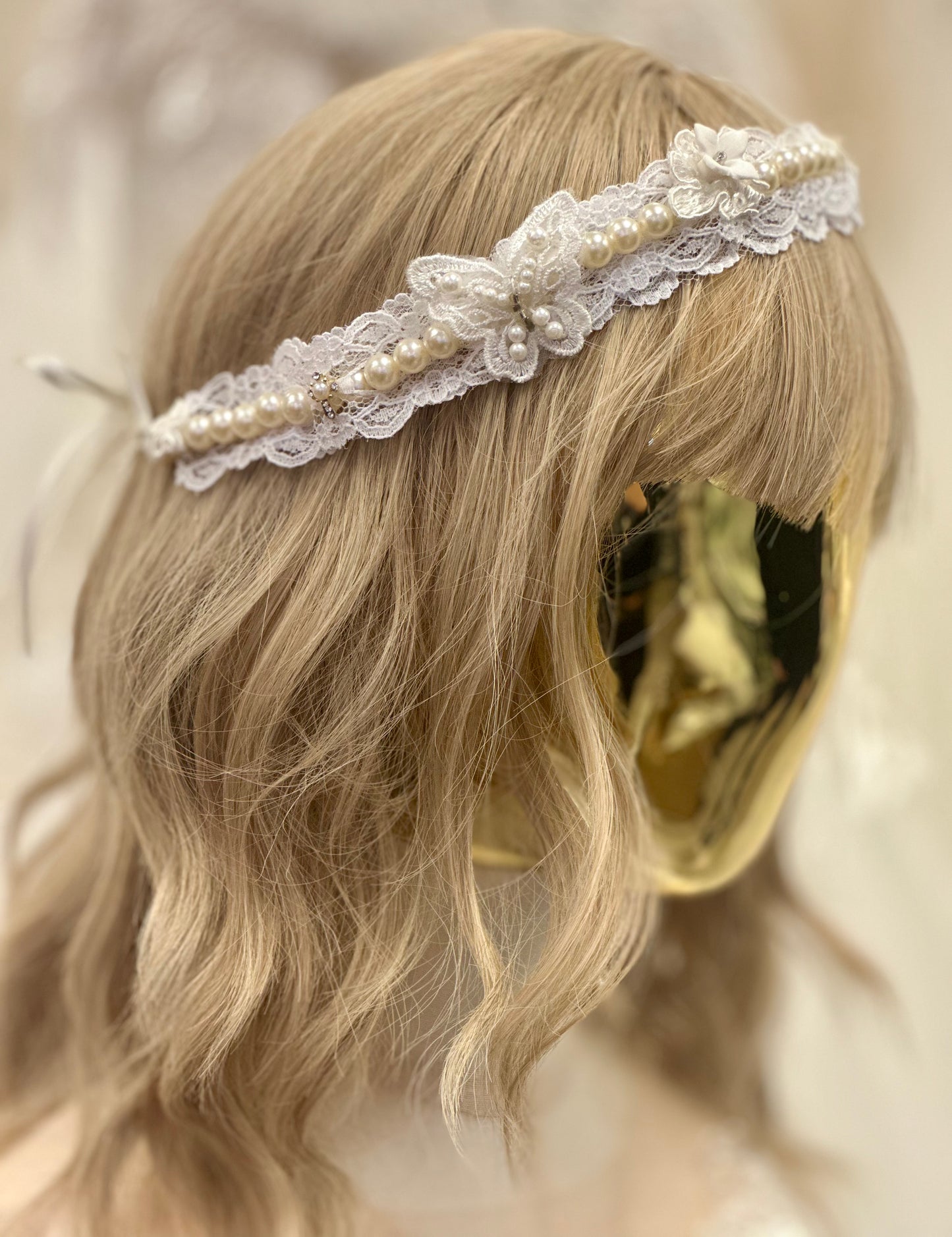 Girl Pearl Lace Headpiece