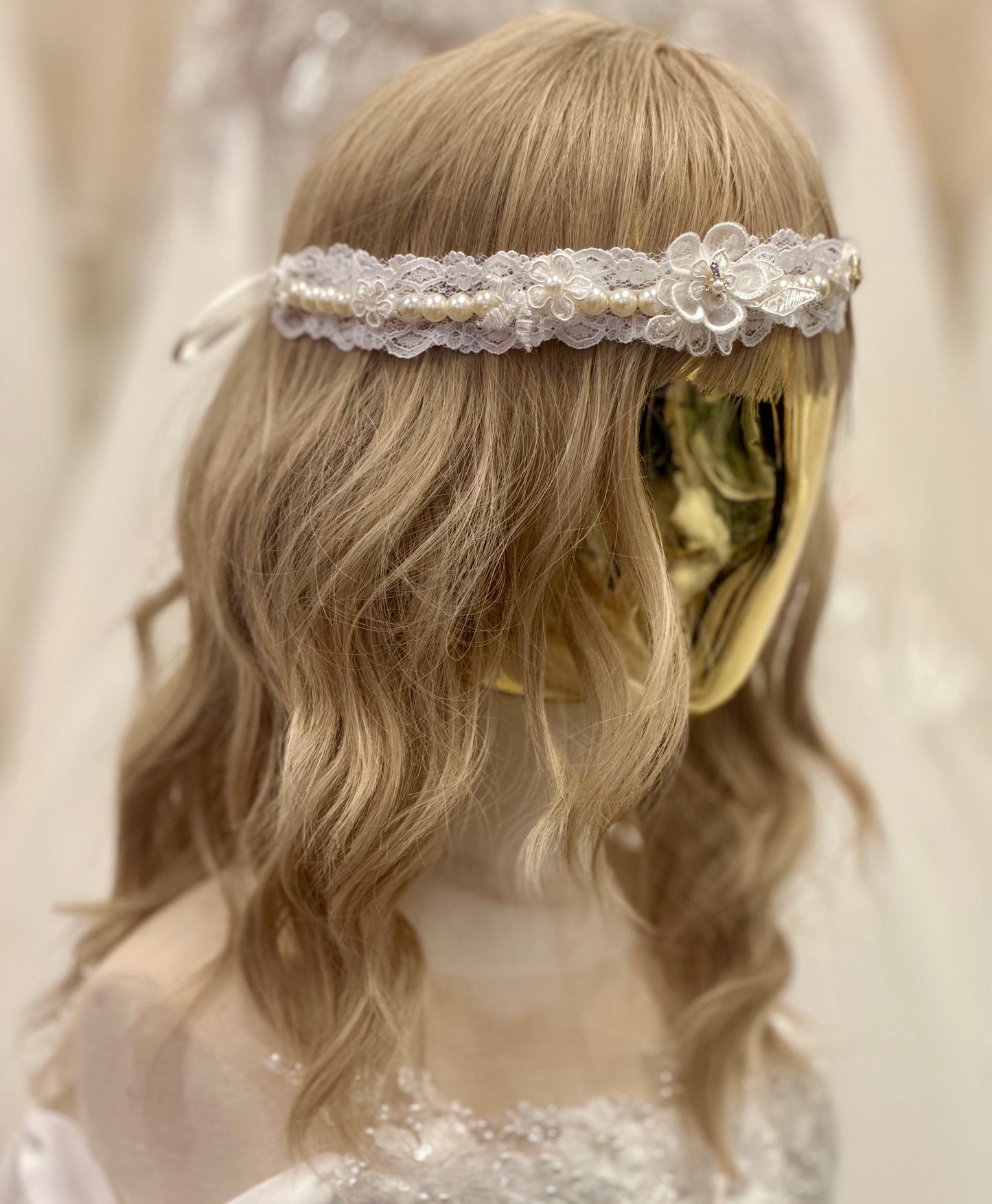 Girl Pearl Lace Headpiece