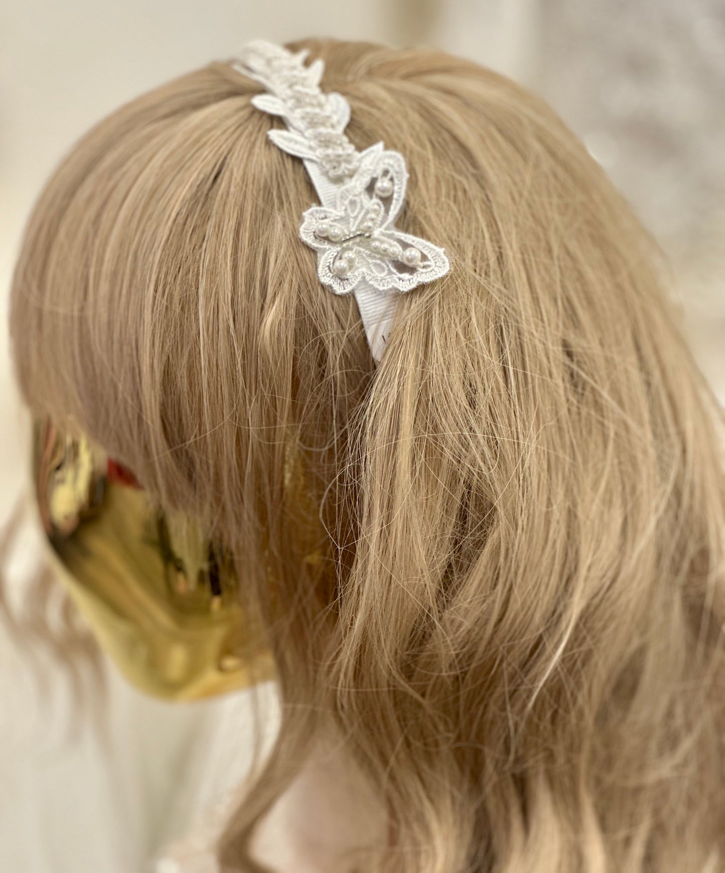 Girl Pearl Lace Headpiece