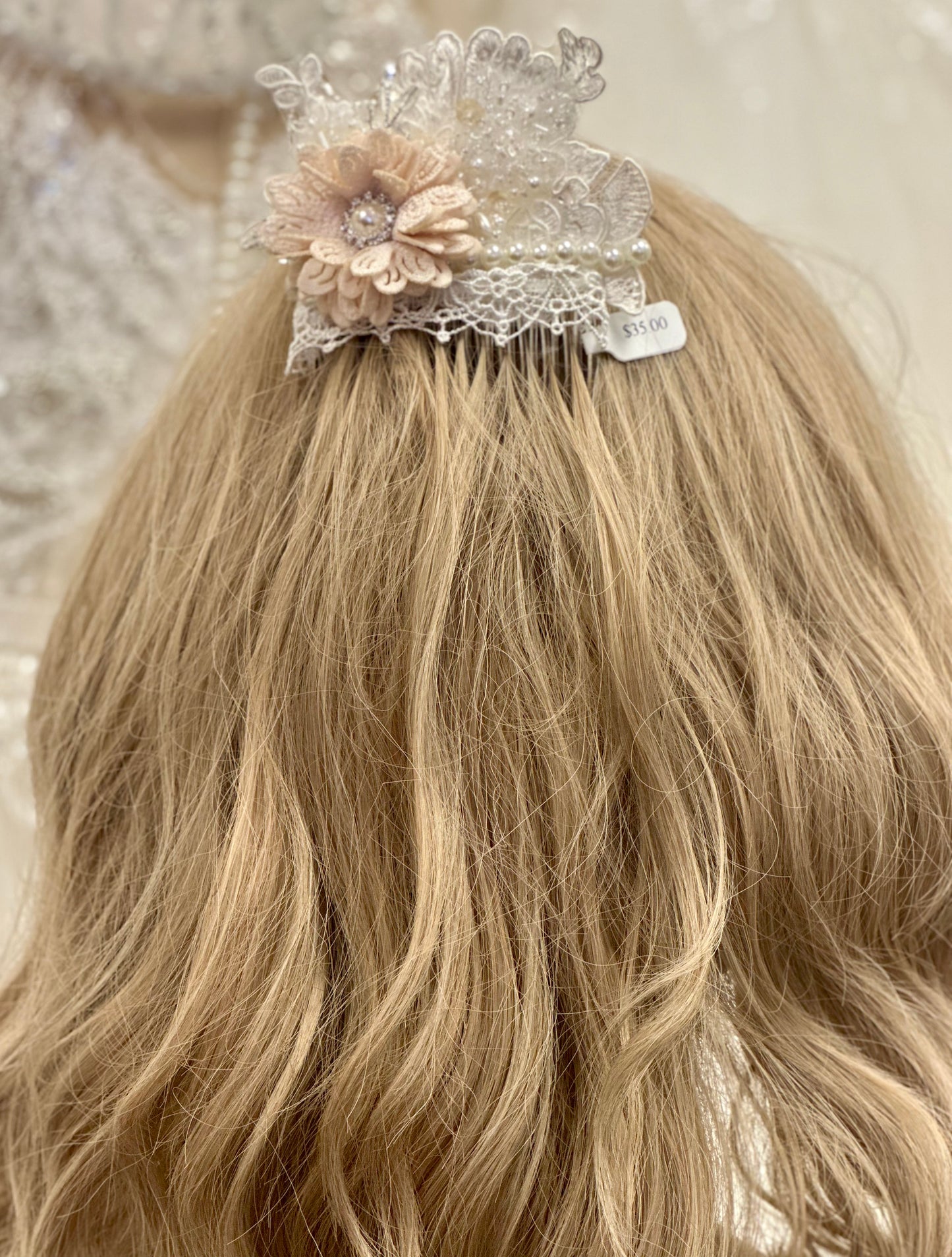 Girls Lace Pearl Comb