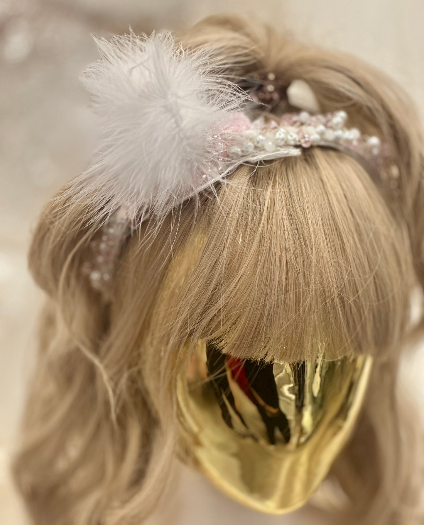 AB Beaded Crystal Headband w/Crown