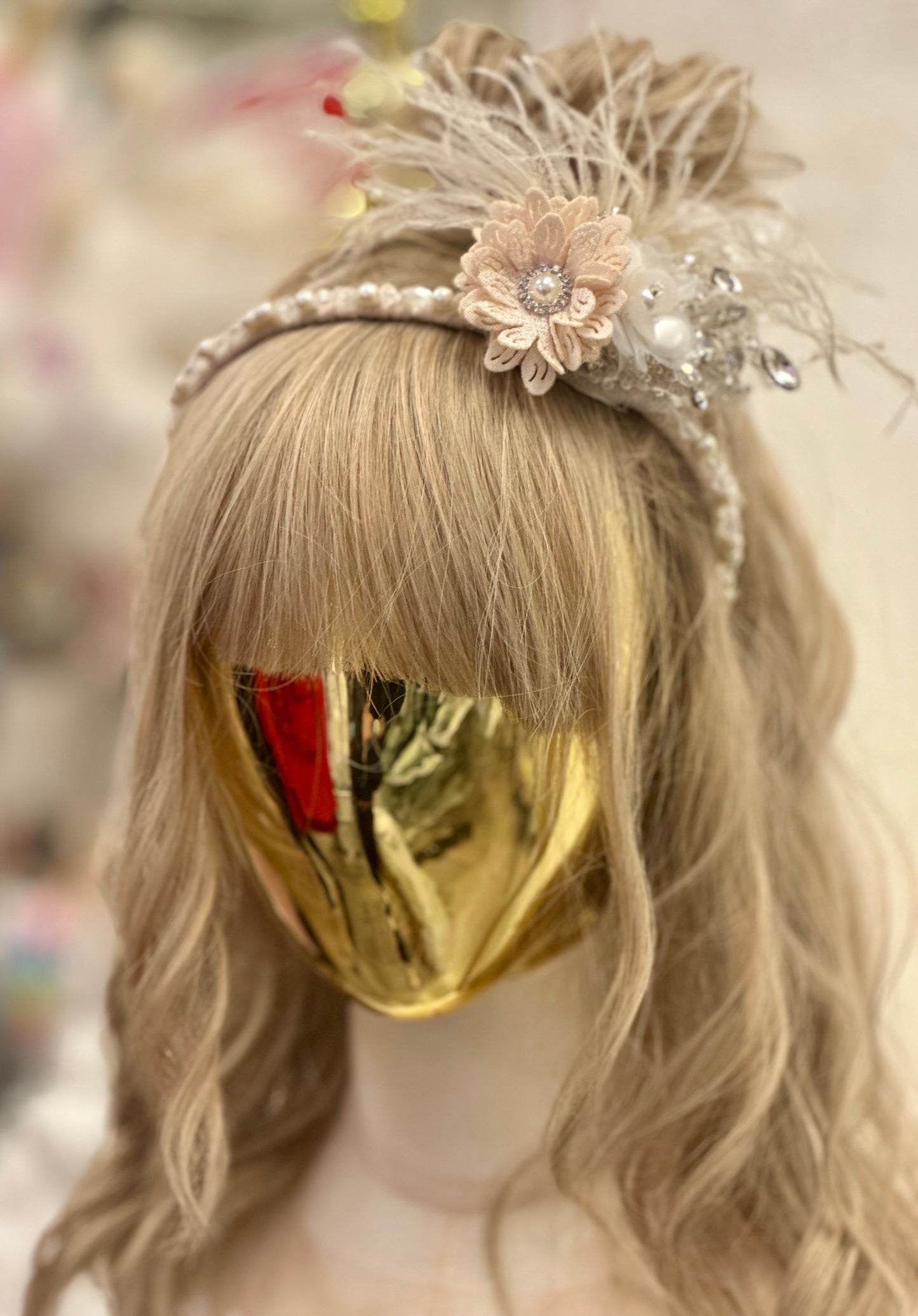 AB 3D Headband with Flower/Feathers