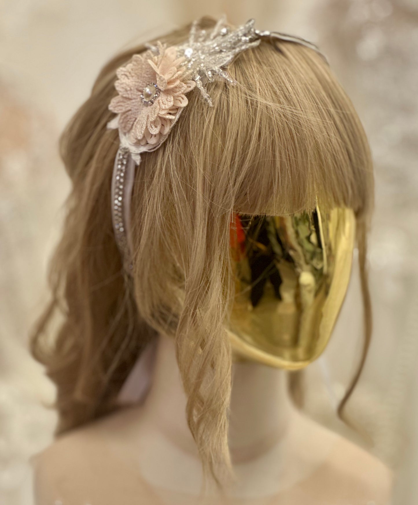 Girls Floral Headband w/Feathers
