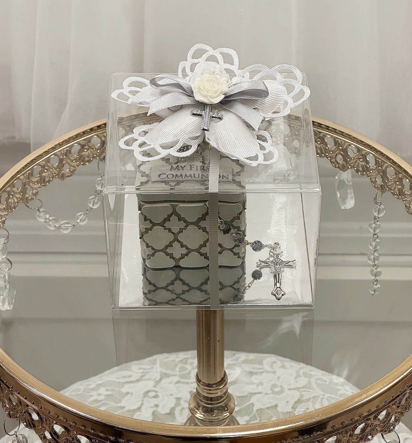 My First Communion Square Box w/Rosary