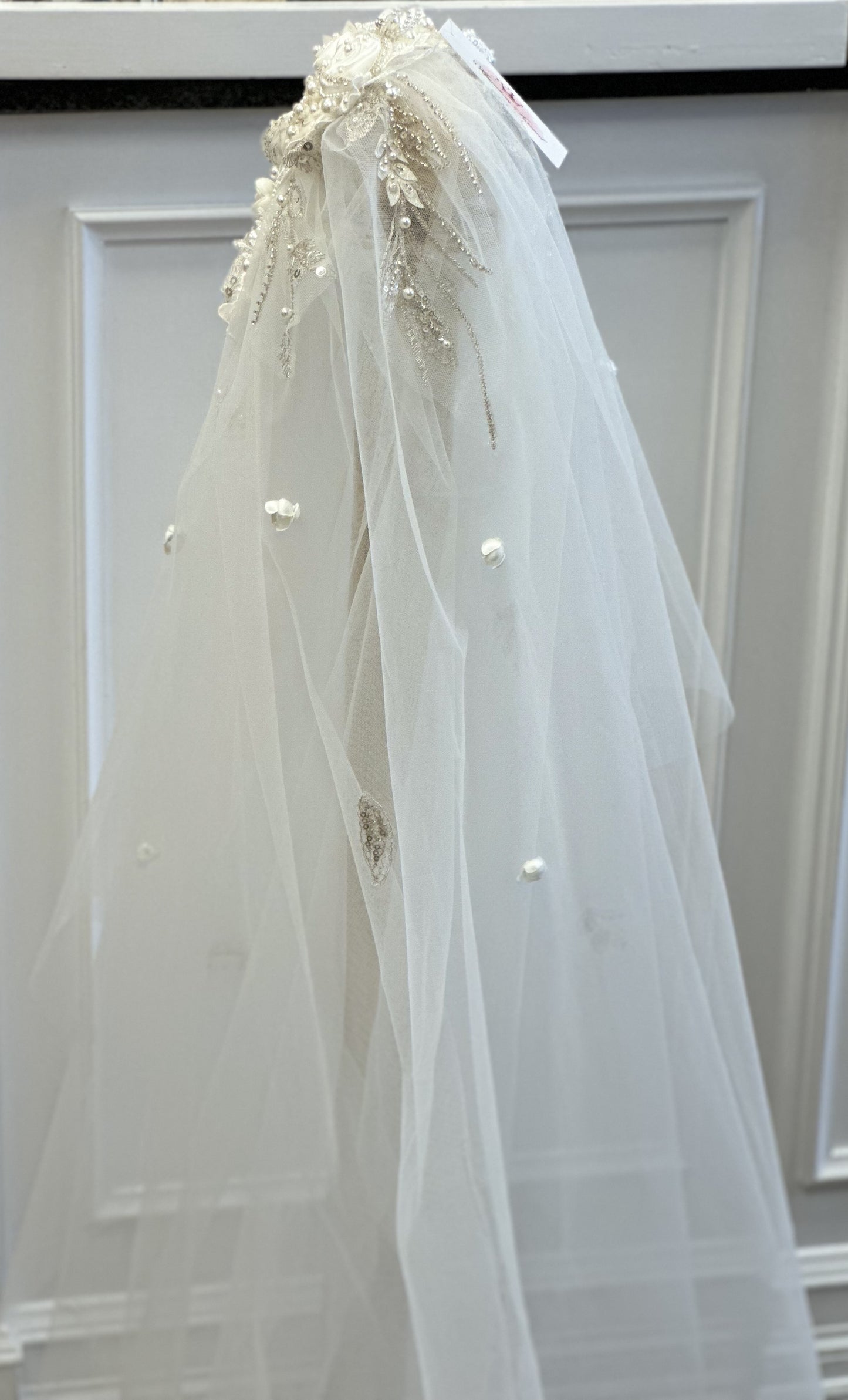Ivory Veil with Floral Accents