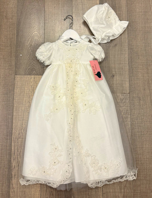 Macis Princess Baptism Gown & Bonnet