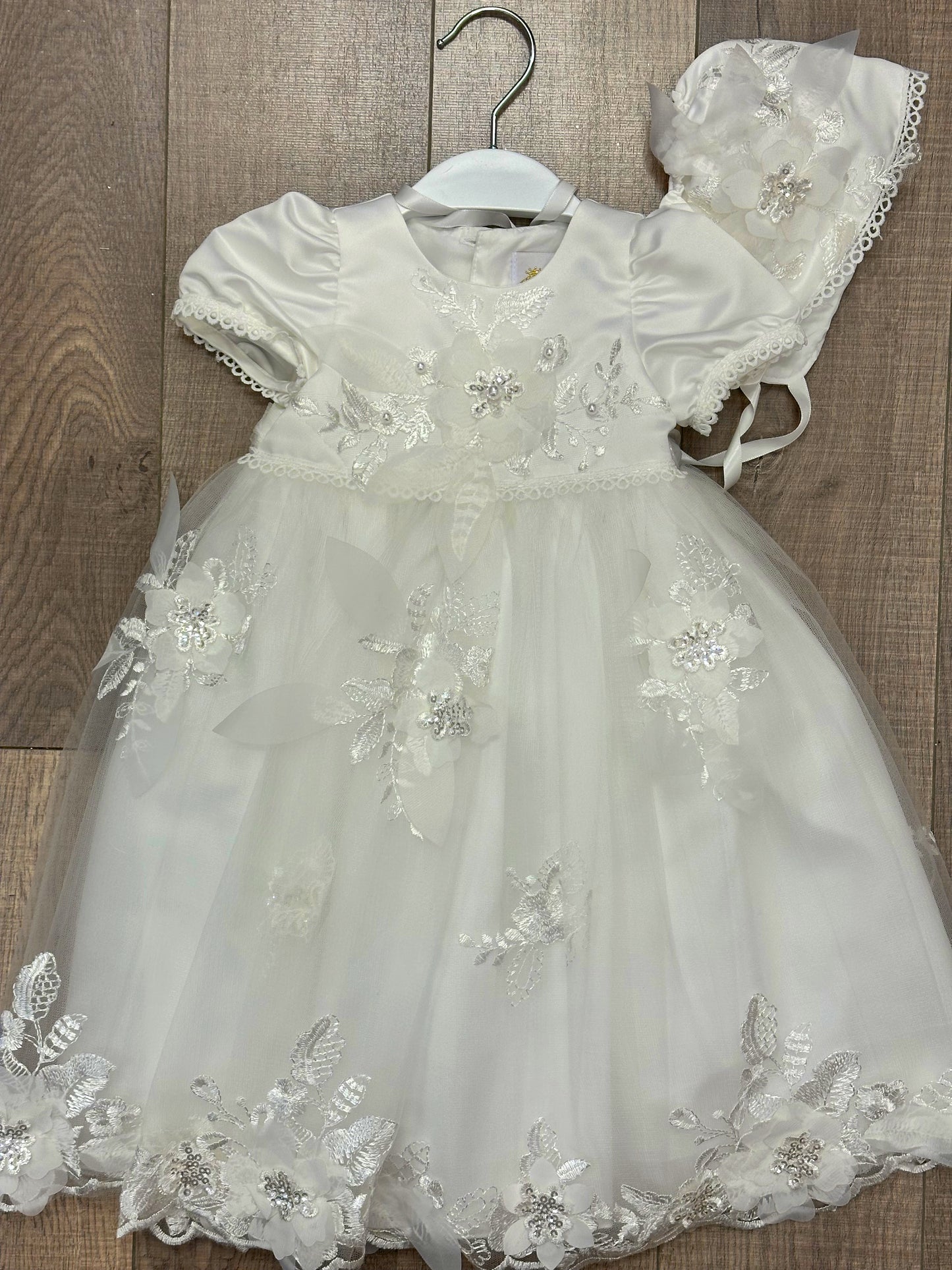 Princess Daliana Embroidered Dress w/Bonnet