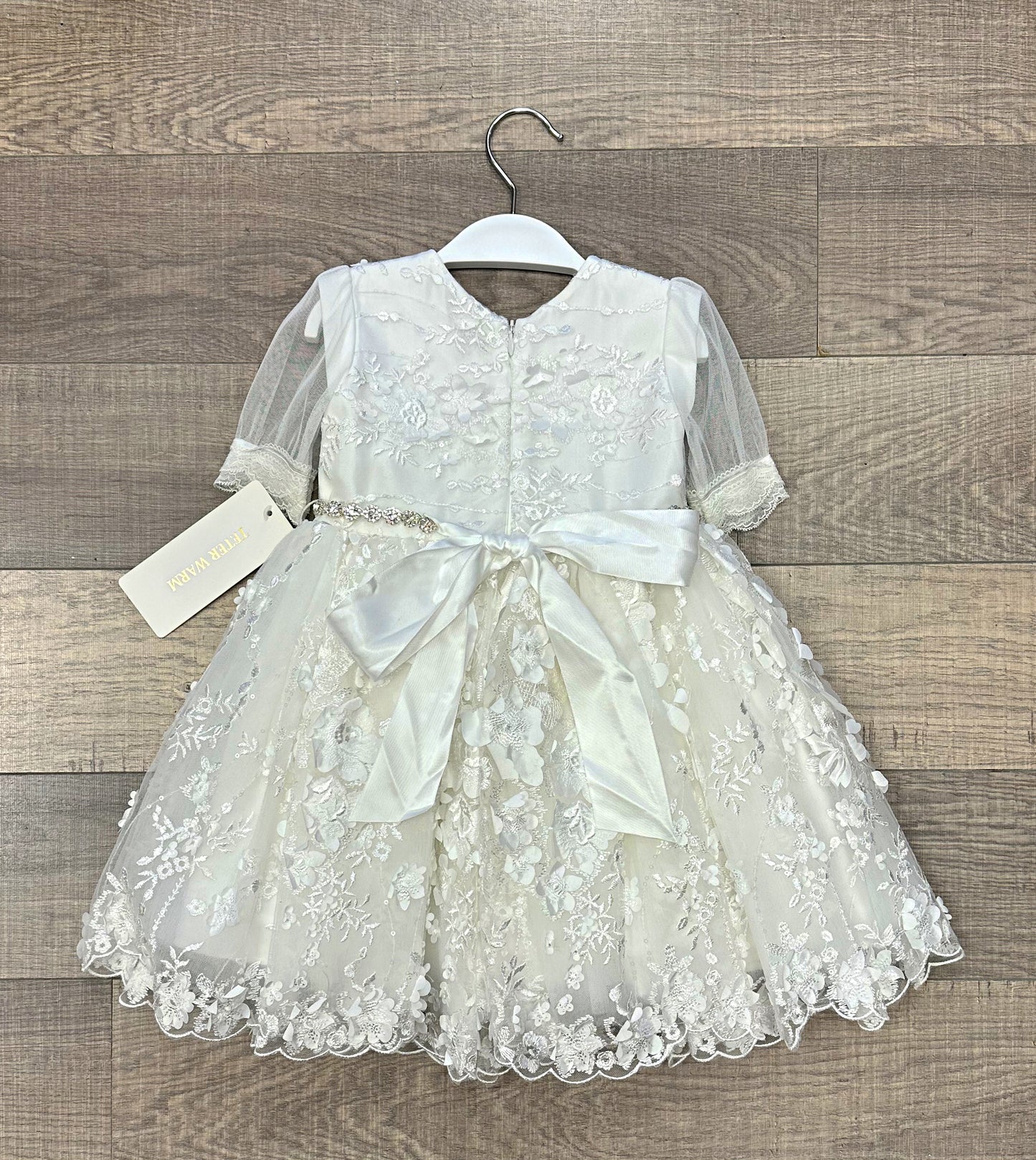 Infant Embroidered 3D Floral Lace Dress