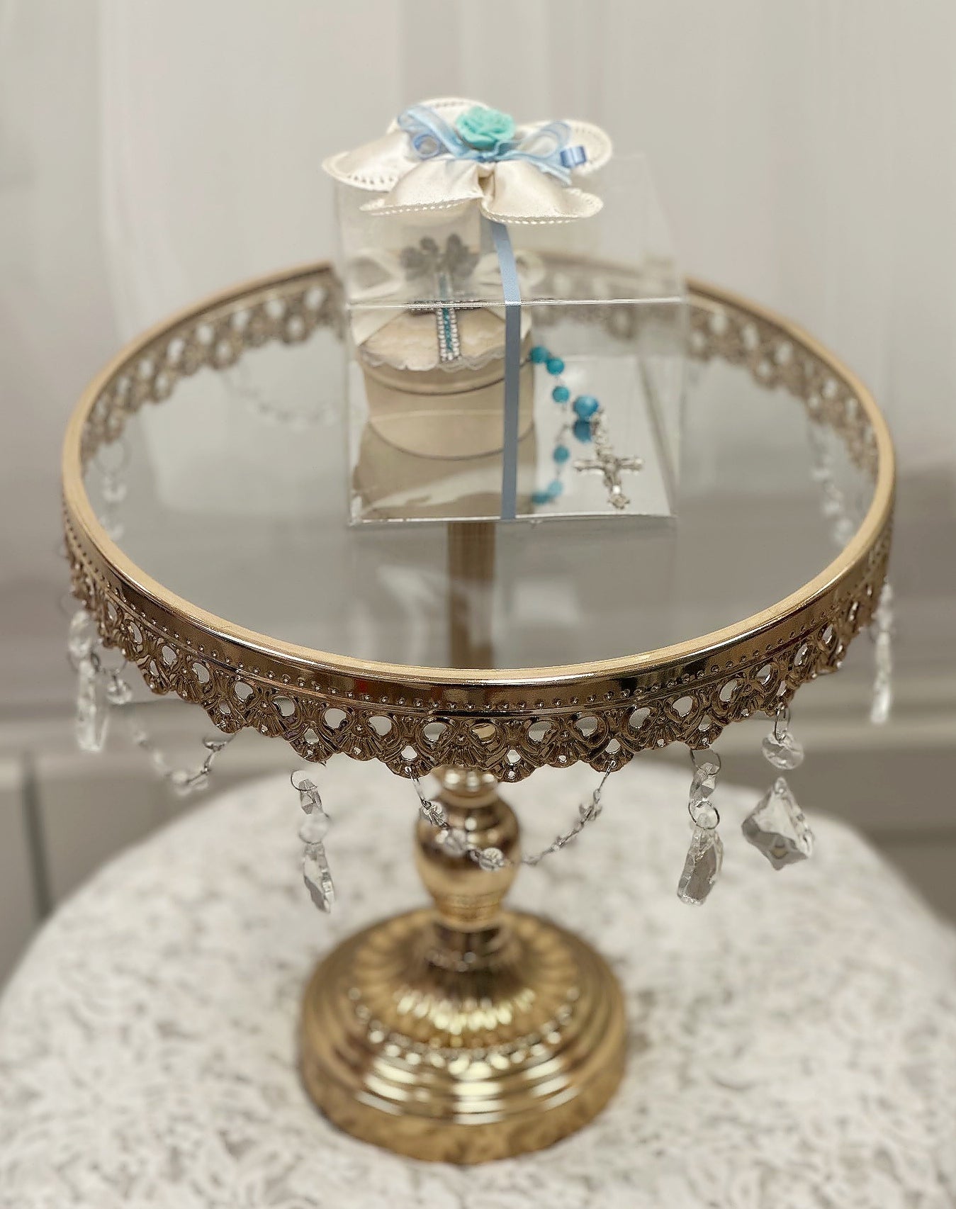 Trinket Box w/Blue G.Angel Rosary