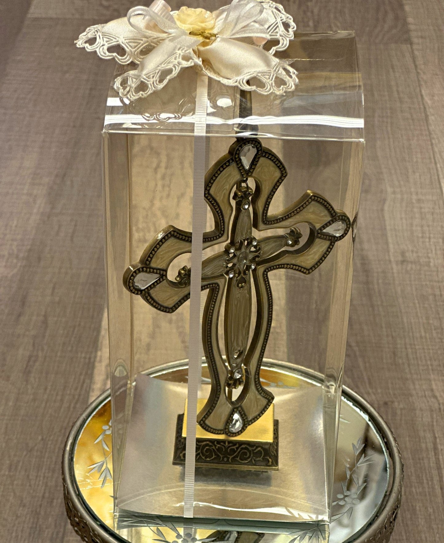 Pearl Cross on Stand