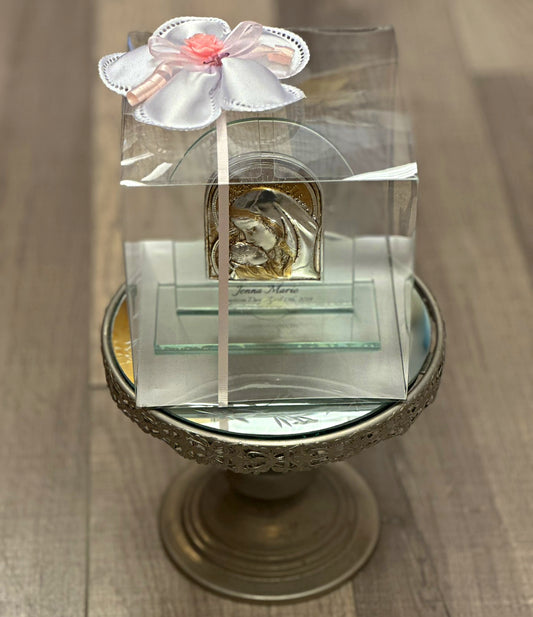 Madonna & Child Glass Plaque