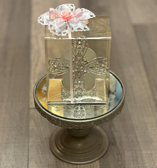 Silver Cross Votive Holder